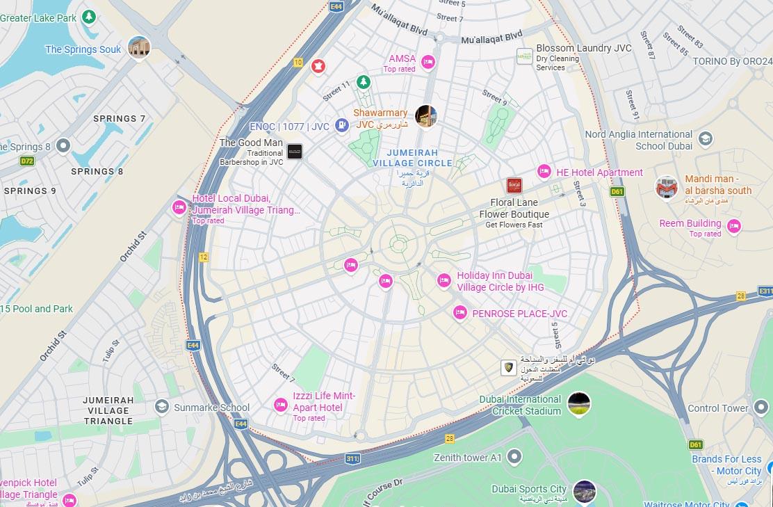  The Valley prime location map - Downtown Dubai branded homes and luxury apartments
